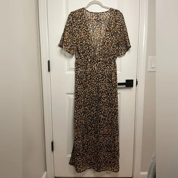 Leopard print duster/ swim Coverup - Picture 3 of 6